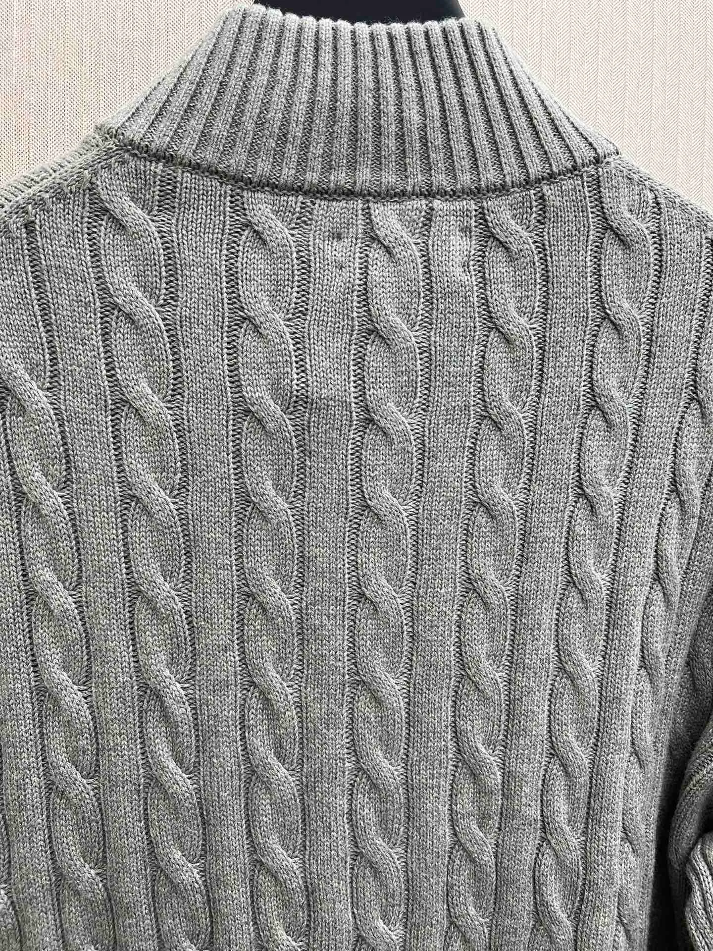 P430 POLO 25ss new cable knitted cardigan, high version for men and women. Code number: M.L.XL.XXL.